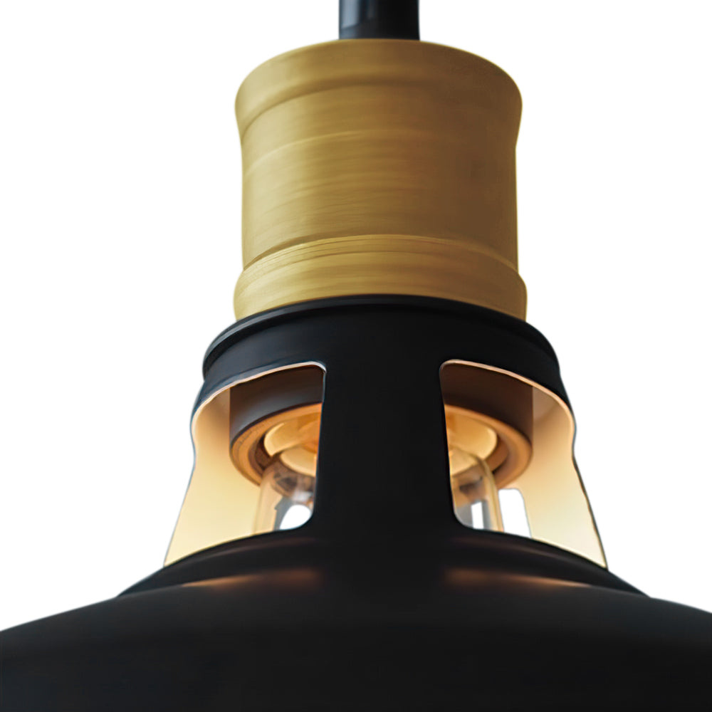 Lampada a Cupola Singola Nera e Rame Moderna