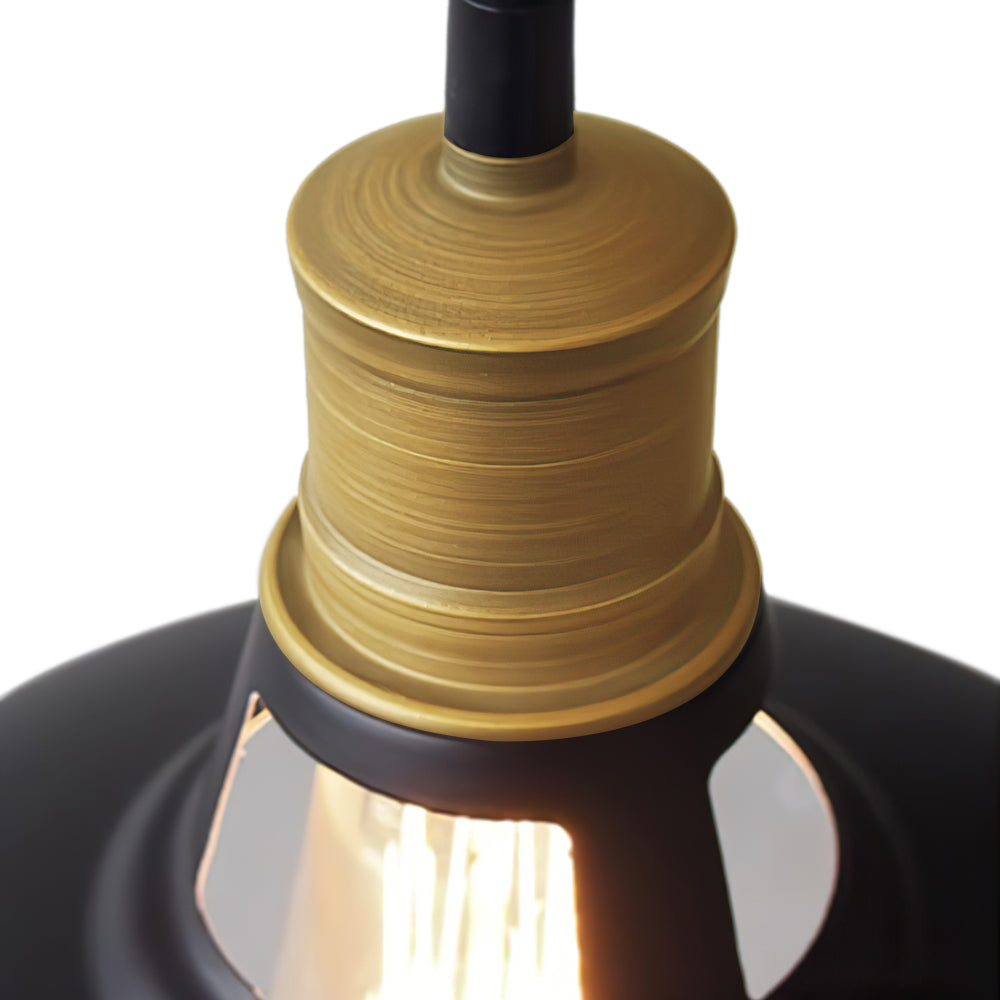 Lampada a Cupola Singola Nera e Rame Moderna
