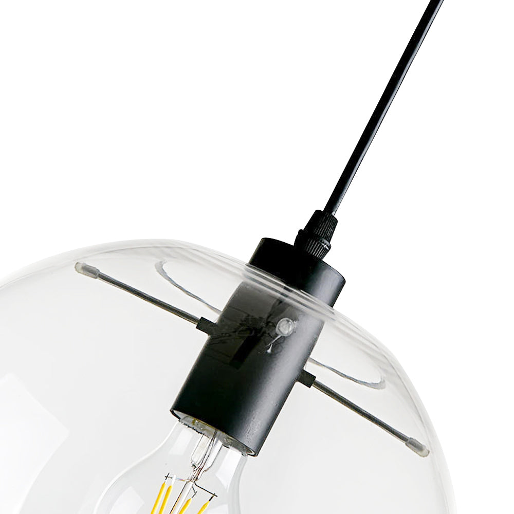 Lampada a Sospensione Globo in Vetro Trasparente Moderna