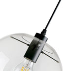Lampada a Sospensione Globo in Vetro Trasparente Moderna