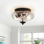 Modern Farmhouse 2-Luce Vetro Acqua Flush Mount