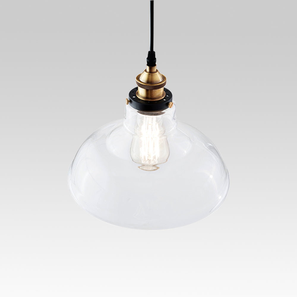 Lampada a sospensione moderna in vetro trasparente a cupola singola
