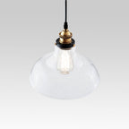 Lampada a sospensione moderna in vetro trasparente a cupola singola