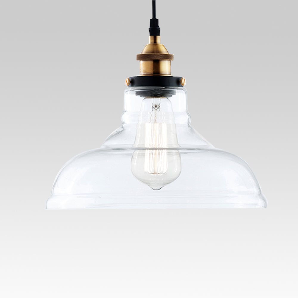 Lampada a sospensione moderna in vetro trasparente a cupola singola