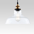 Lampada a sospensione moderna in vetro trasparente a cupola singola