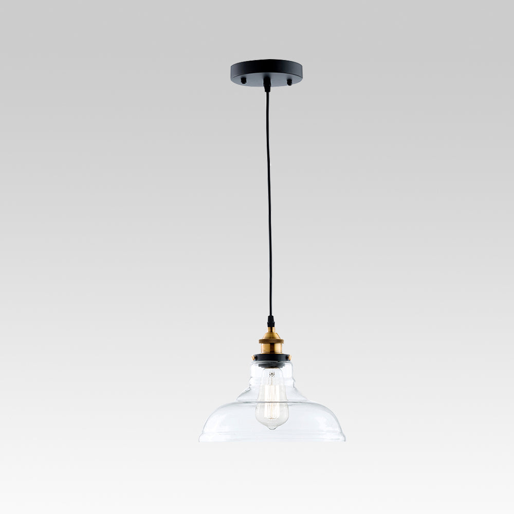 Lampada a sospensione moderna in vetro trasparente a cupola singola