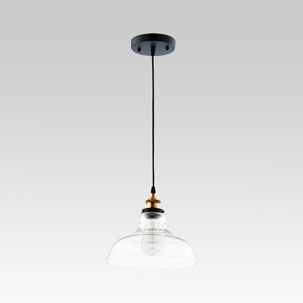 Lampada a sospensione moderna in vetro trasparente a cupola singola