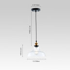 Lampada a sospensione moderna in vetro trasparente a cupola singola