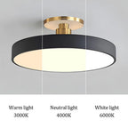 Lampada da soffitto rotonda a incasso nordica