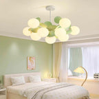 Lampada da soffitto moderna con sfere in vetro opale multiple