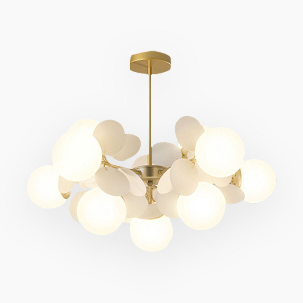 Lampada da soffitto moderna con sfere in vetro opale multiple