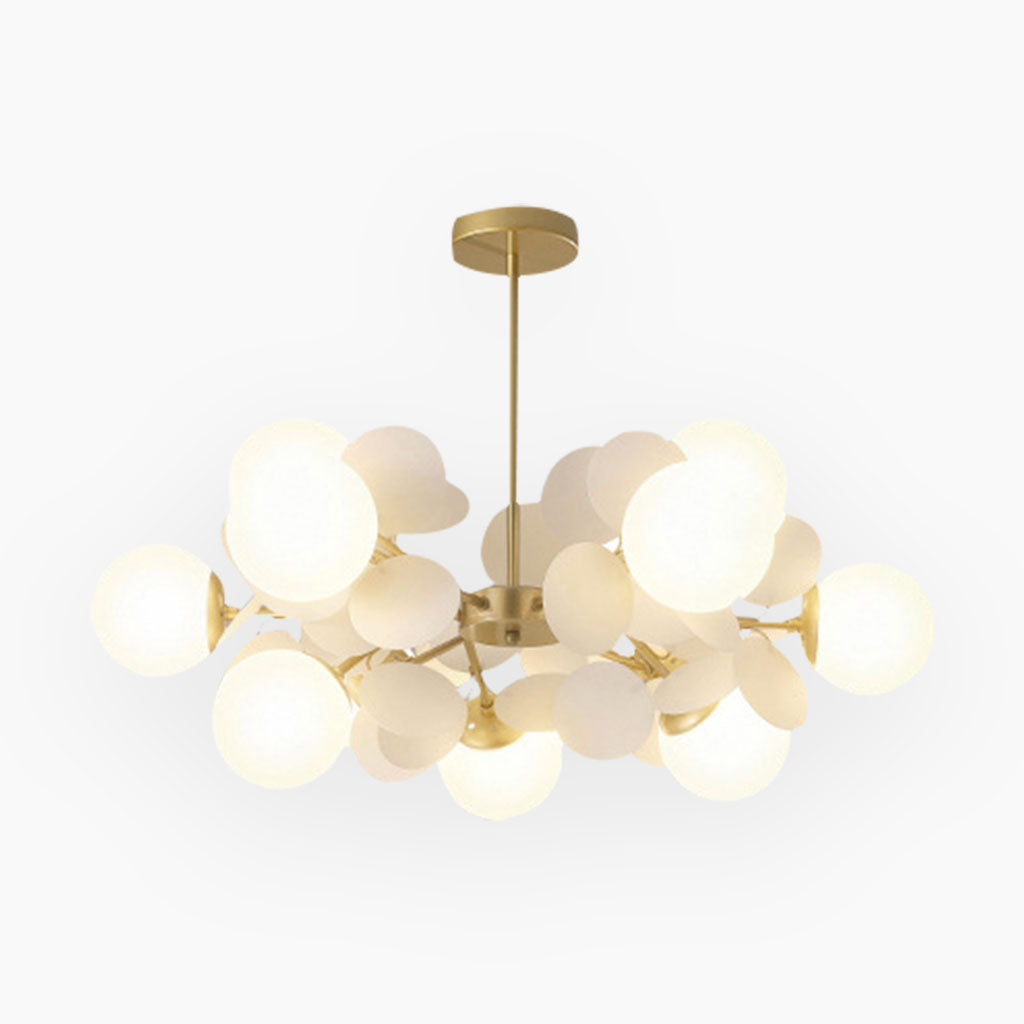 Lampada da soffitto moderna con sfere in vetro opale multiple