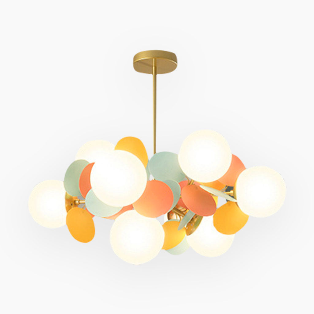 Lampada da soffitto moderna con sfere in vetro opale multiple