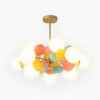 Lampada da soffitto moderna con sfere in vetro opale multiple