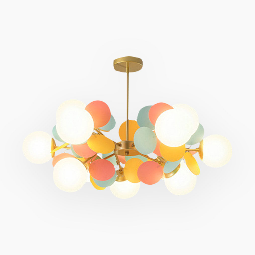 Lampada da soffitto moderna con sfere in vetro opale multiple