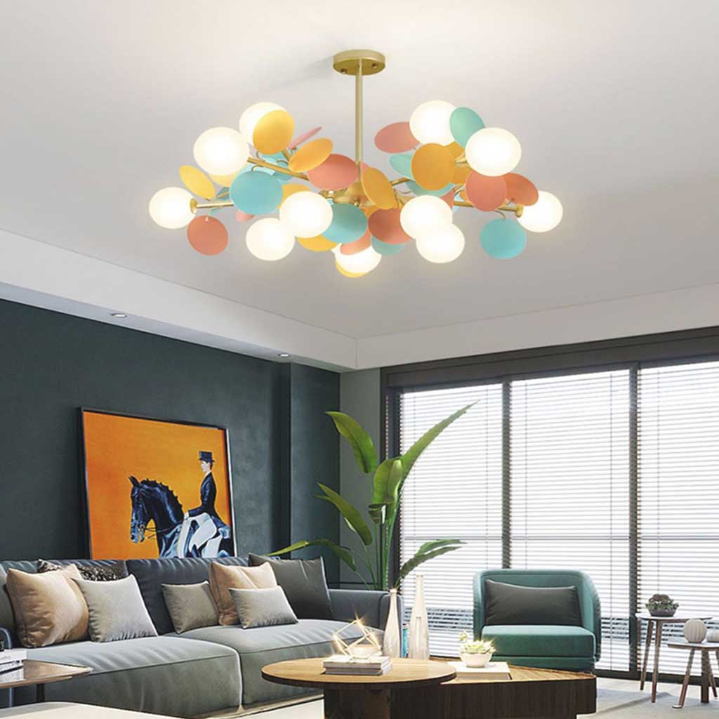 Lampada da soffitto moderna con sfere in vetro opale multiple