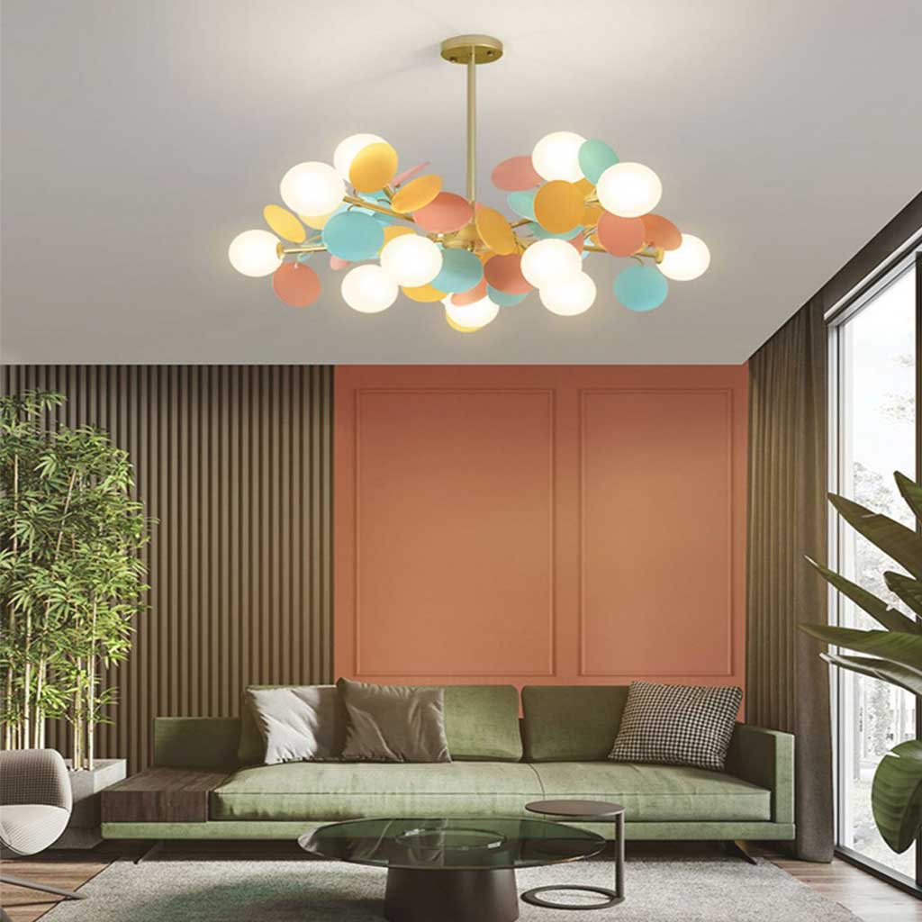 Lampada da soffitto moderna con sfere in vetro opale multiple