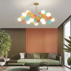 Lampada da soffitto moderna con sfere in vetro opale multiple
