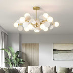 Lampada da soffitto moderna con sfere in vetro opale multiple
