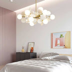 Lampada da soffitto moderna con sfere in vetro opale multiple