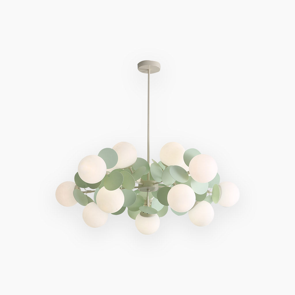 Lampada da soffitto moderna con sfere in vetro opale multiple