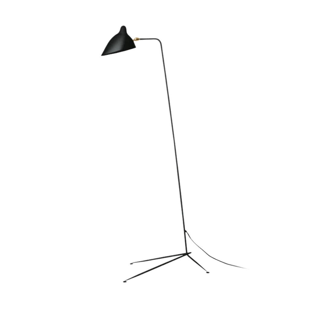 Lampada da terra Molizon – Metallo con dettagli in ottone – Bianco/Nero – Design moderno – Illuminazione elegante per il soggiorno