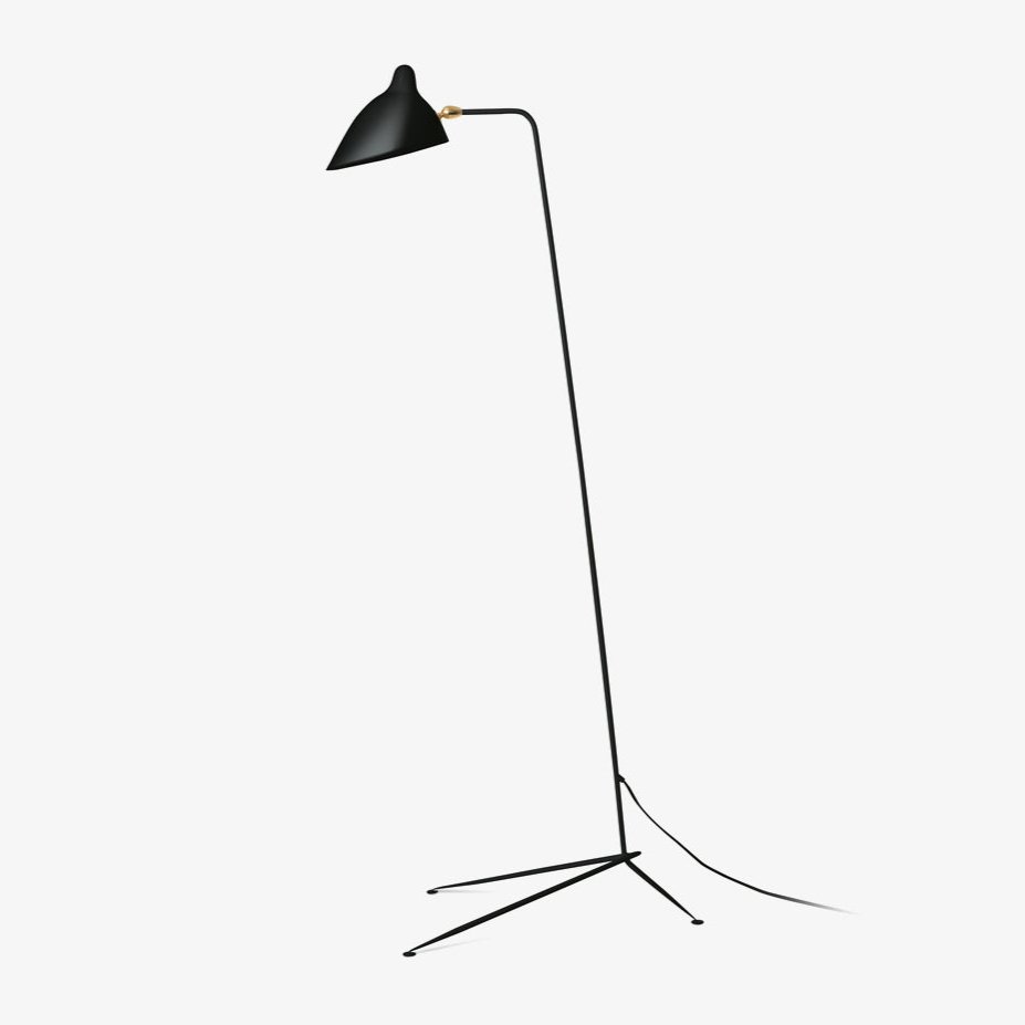 Lampada da terra Molizon – Metallo con dettagli in ottone – Bianco/Nero – Design moderno – Illuminazione elegante per il soggiorno