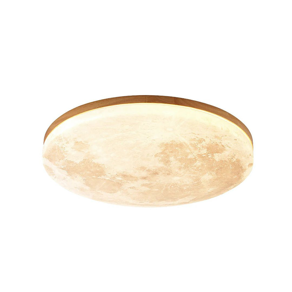 Monza Maan Lampada da Soffitto – Legno e Acrilico – Motivo Luna – Ø 26/38/48 cm – Design Elegante per il Soggiorno