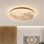 Monza Maan Lampada da Soffitto – Legno e Acrilico – Motivo Luna – Ø 26/38/48 cm – Design Elegante per il Soggiorno