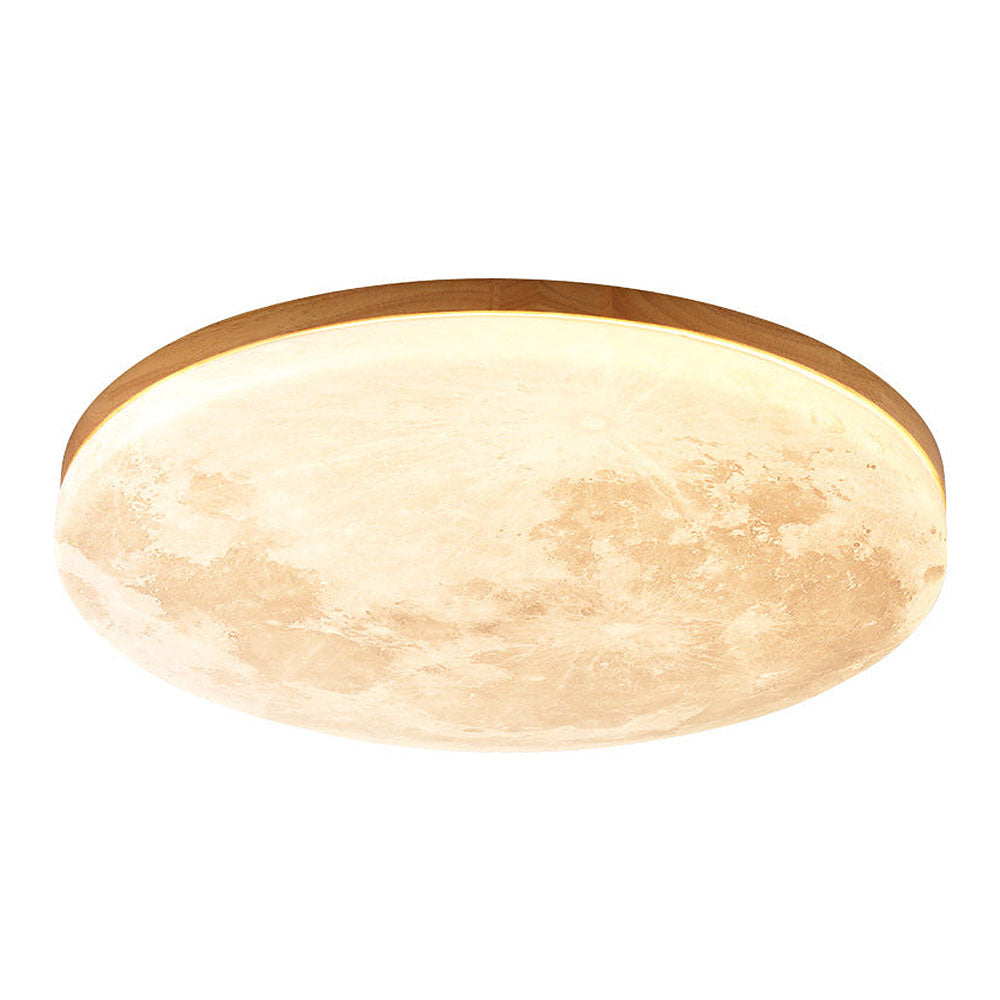 Monza Maan Lampada da Soffitto – Legno e Acrilico – Motivo Luna – Ø 26/38/48 cm – Design Elegante per il Soggiorno