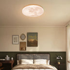 Monza Maan Lampada da Soffitto – Legno e Acrilico – Motivo Luna – Ø 26/38/48 cm – Design Elegante per il Soggiorno