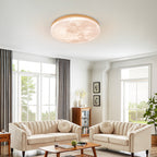Monza Maan Lampada da Soffitto – Legno e Acrilico – Motivo Luna – Ø 26/38/48 cm – Design Elegante per il Soggiorno