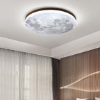 Monza Maan Lampada da Soffitto – Legno e Acrilico – Motivo Luna – Ø 26/38/48 cm – Design Elegante per il Soggiorno