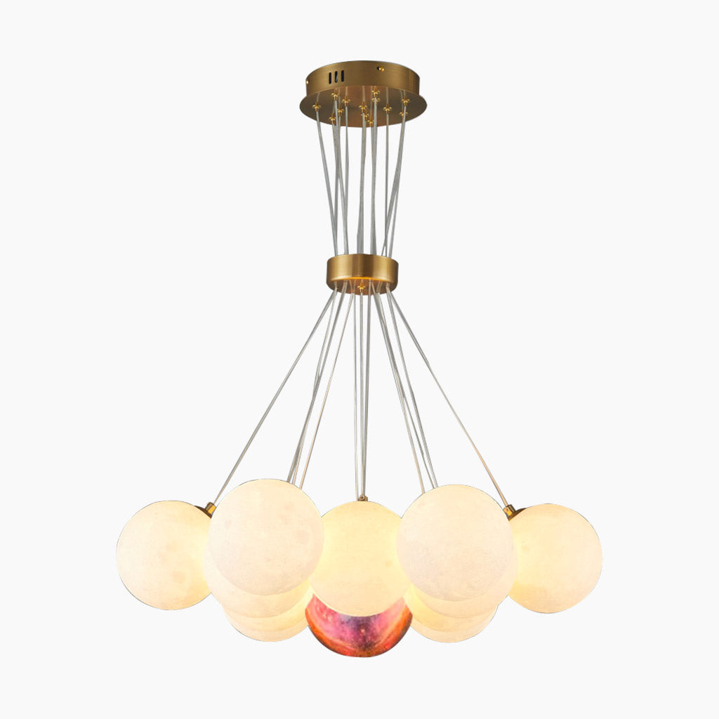 Lampadario a Globo in Vetro con Diverse Ombre Rotonde
