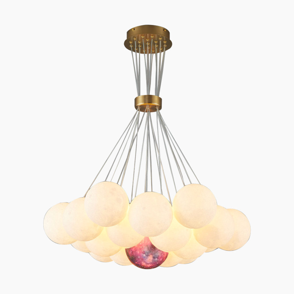 Lampadario a Globo in Vetro con Diverse Ombre Rotonde