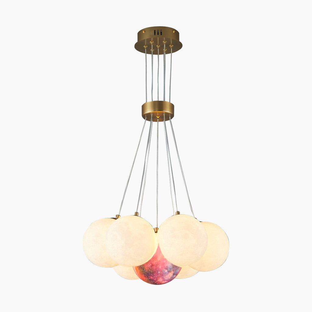Lampadario a Globo in Vetro con Diverse Ombre Rotonde