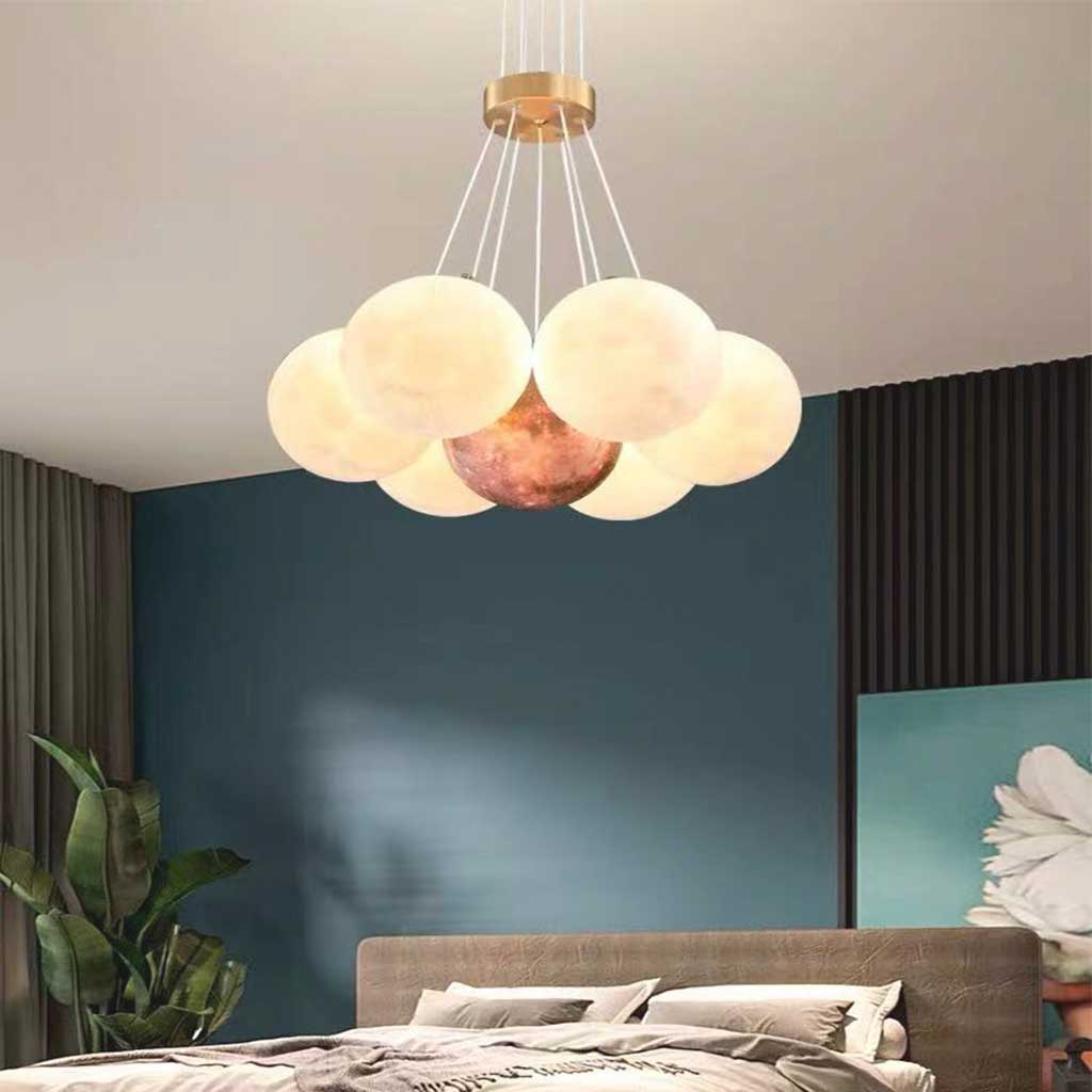 Lampadario a Globo in Vetro con Diverse Ombre Rotonde