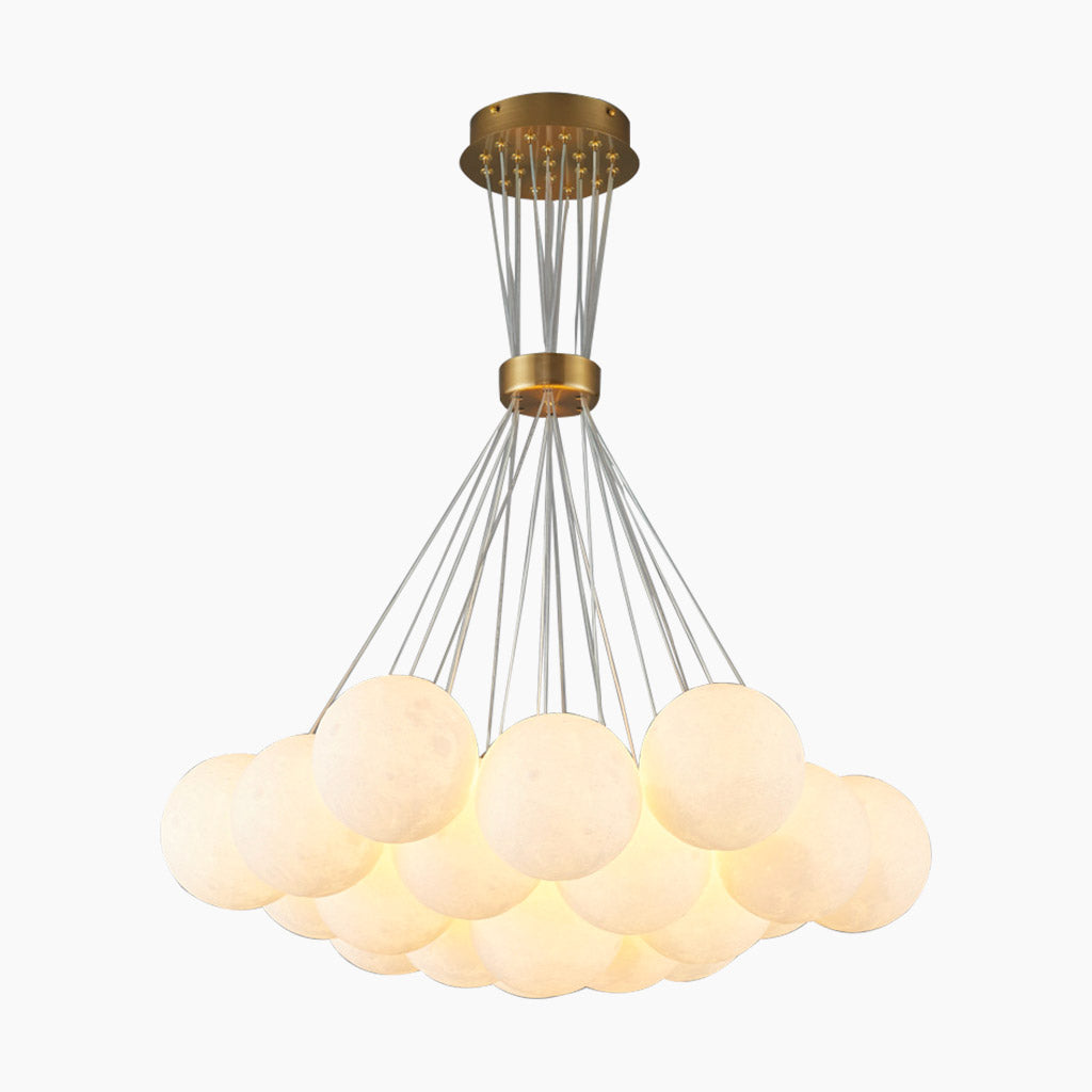 Lampadario a Globo in Vetro con Diverse Ombre Rotonde