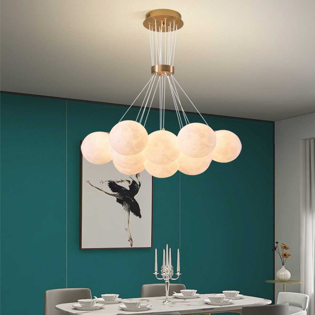 Lampadario a Globo in Vetro con Diverse Ombre Rotonde