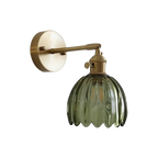 Applique da Parete in Vetro a Tulipano in Ottone Vintage 1 Luce