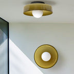 Lampada da soffitto Mulon – Vetro – Ambra – Ø30 cm – Design moderno per soggiorno e camera da letto