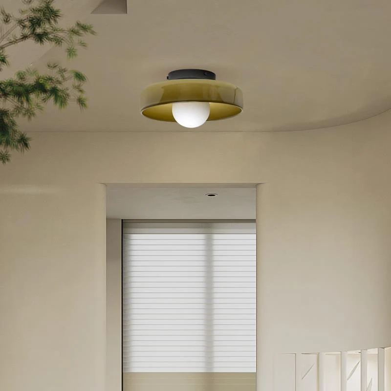 Lampada da soffitto Mulon – Vetro – Ambra – Ø30 cm – Design moderno per soggiorno e camera da letto