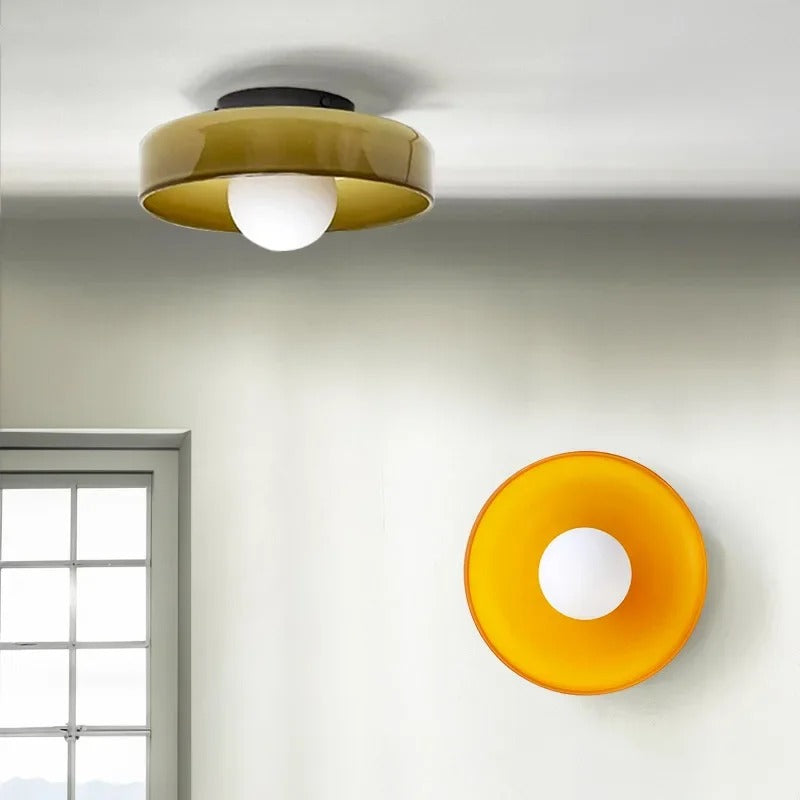 Lampada da soffitto Mulon – Vetro – Ambra – Ø30 cm – Design moderno per soggiorno e camera da letto