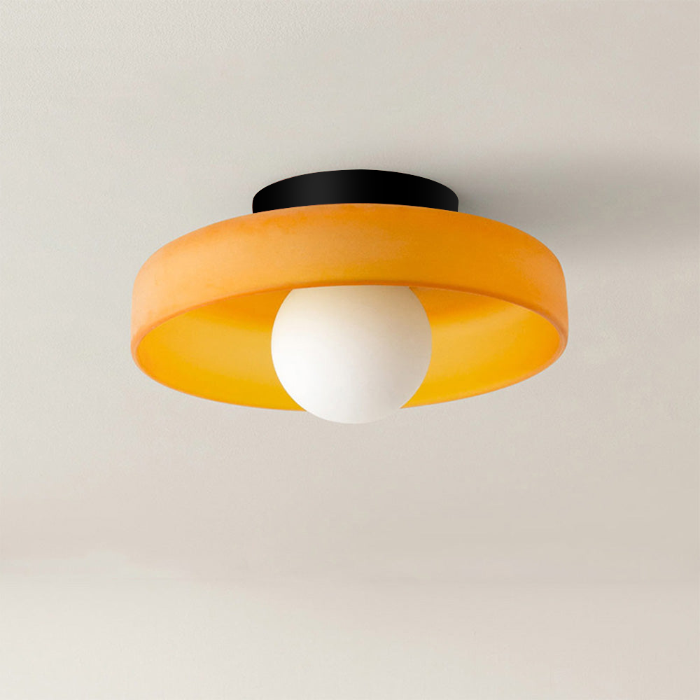 Lampada da soffitto Mulon – Vetro – Ambra – Ø30 cm – Design moderno per soggiorno e camera da letto
