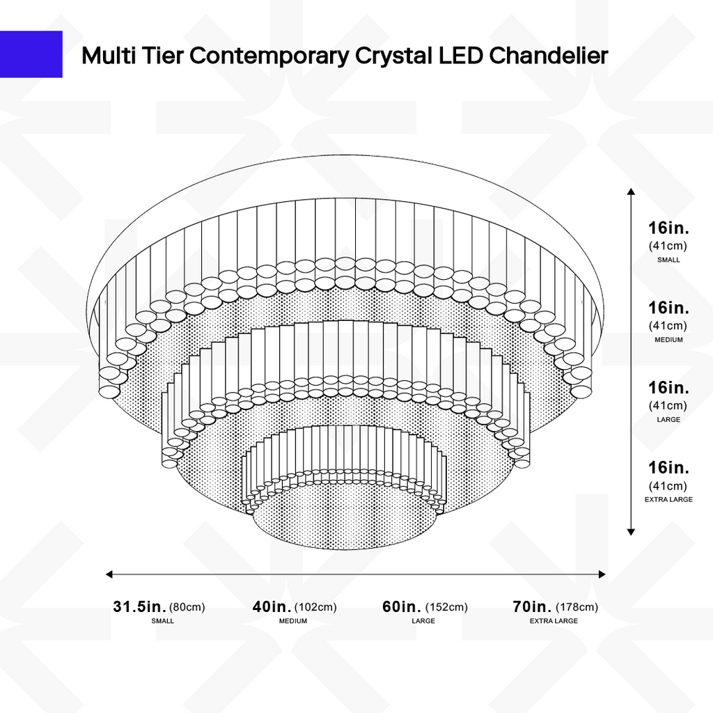 Lampadario a Cristallo Multi Livello