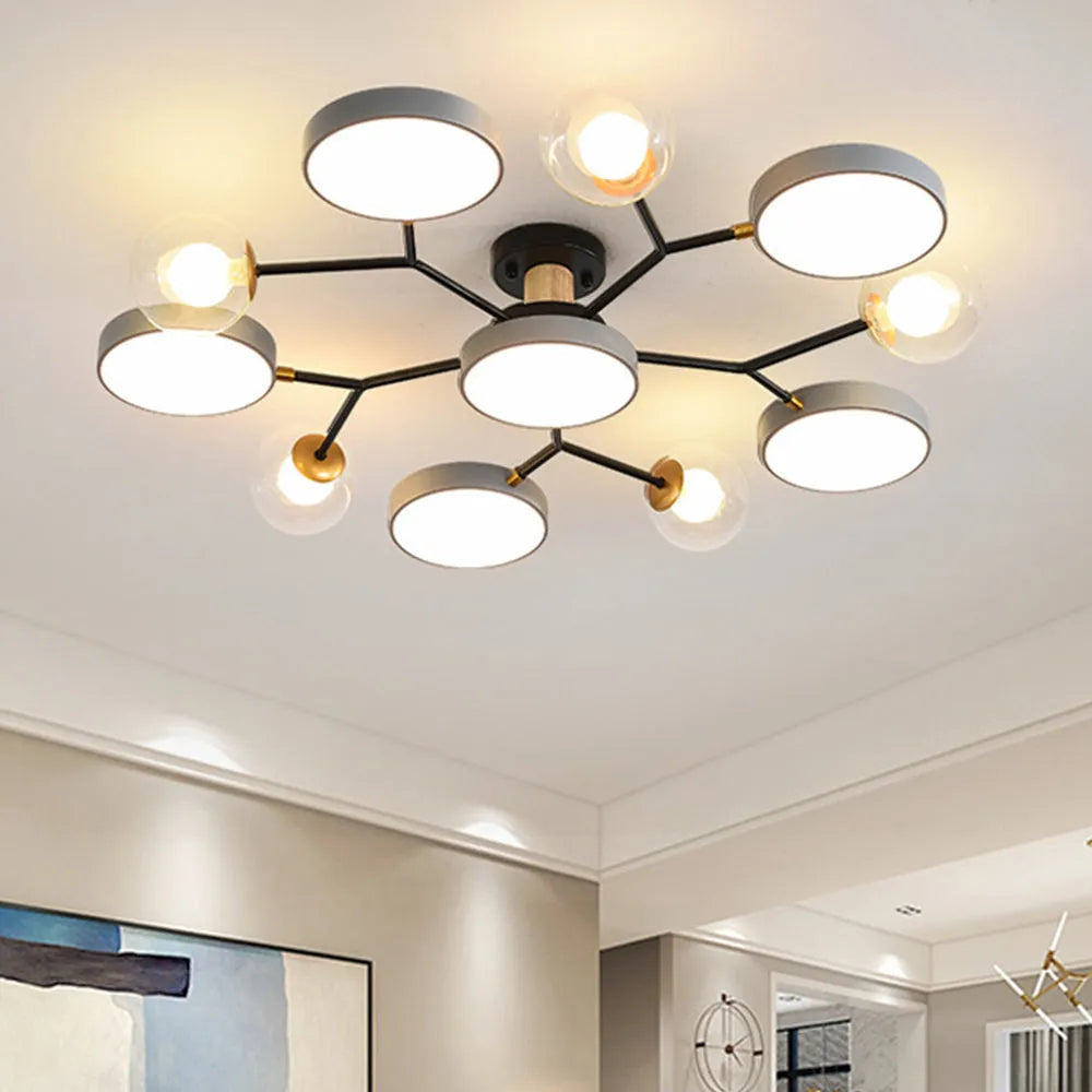 Lampada da Soffitto Moderna a Più Lampadine per Soggiorno
