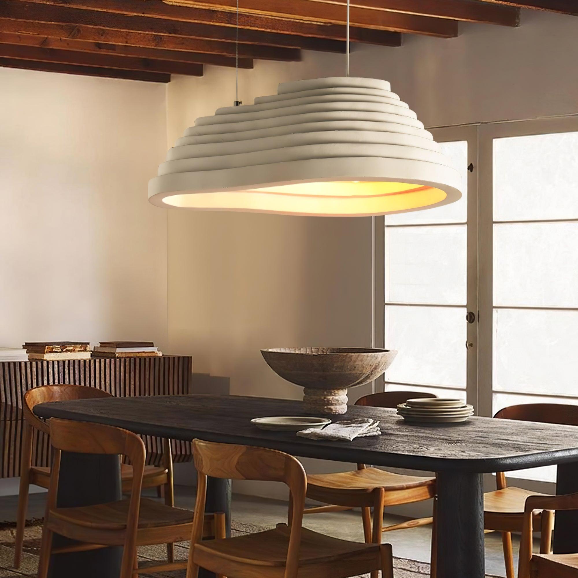 Lampada a sospensione Multi Reisfeld – Resina & Metallo – Bianco – Ø 30×30 cm – Acusticamente ottimizzata