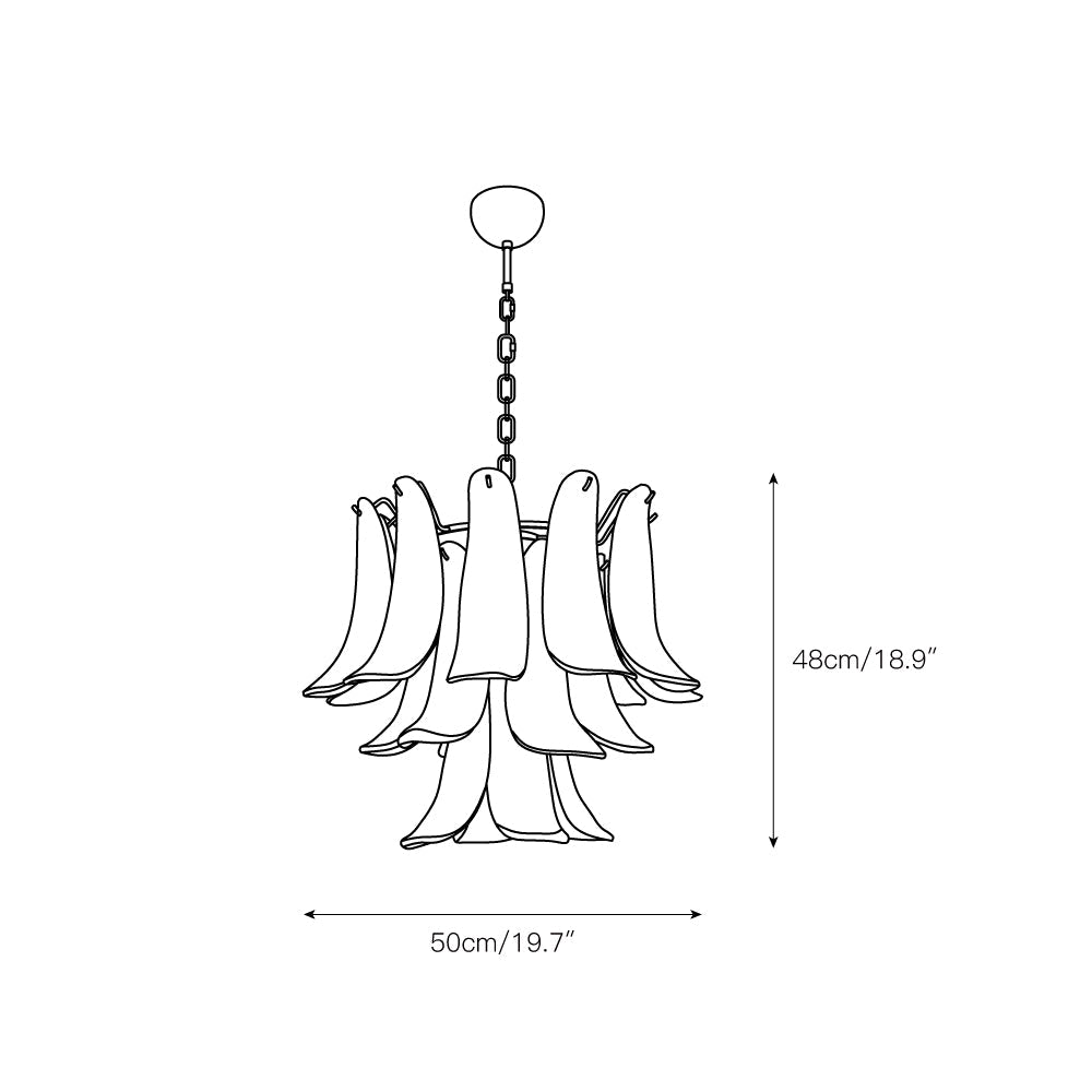 Lampadario in Vetro a Petali a Strati