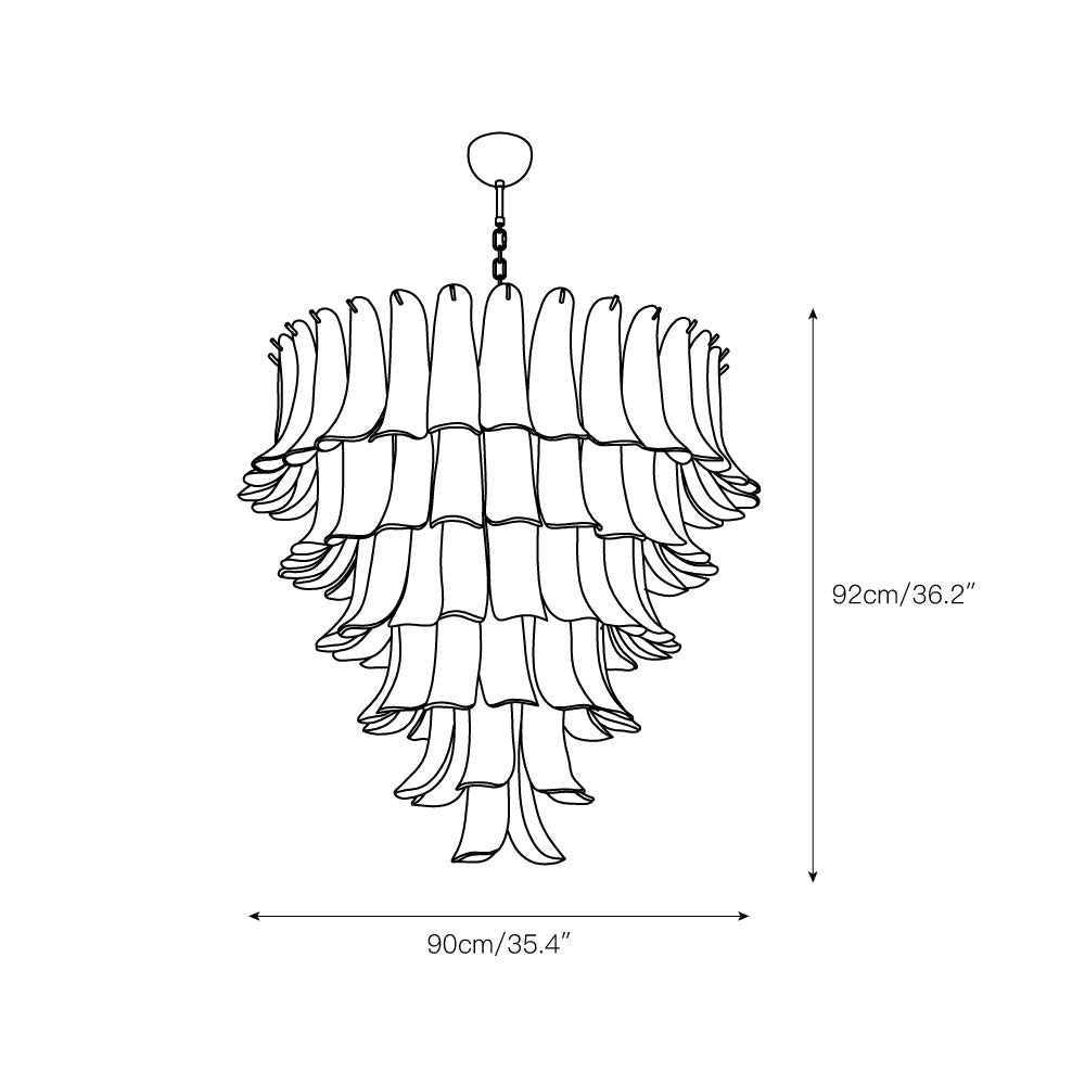 Lampadario in Vetro a Petali a Strati