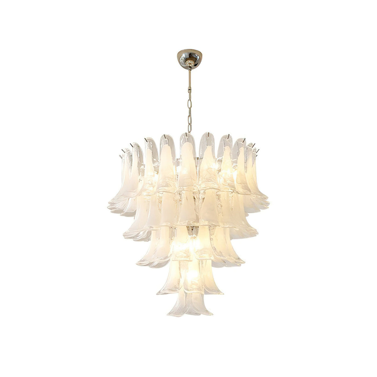 Lampadario in Vetro a Petali a Strati